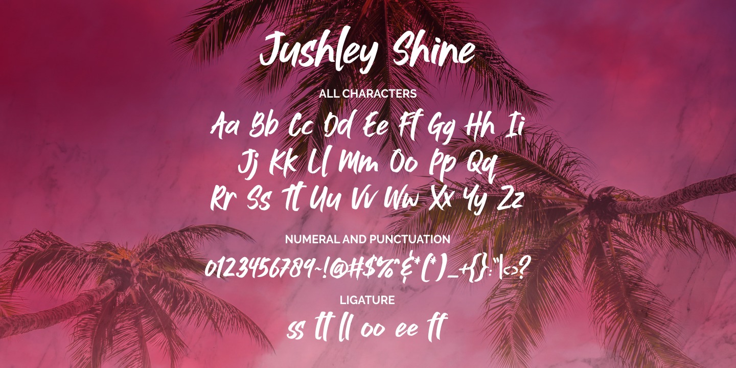 Пример шрифта Jushley Shine #2
